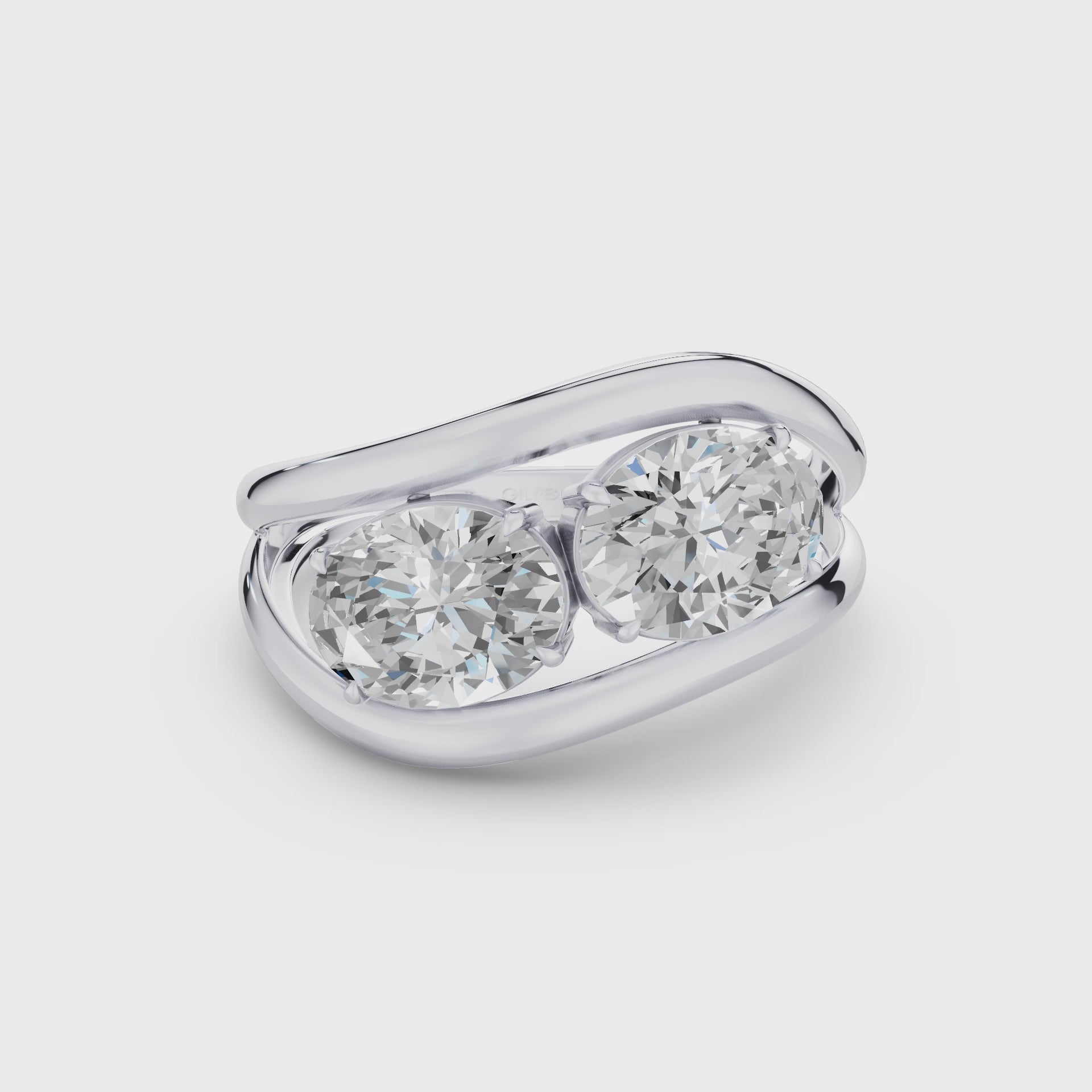 Duo Oval Shaped Lab Grown Diamond Stacked Rings
