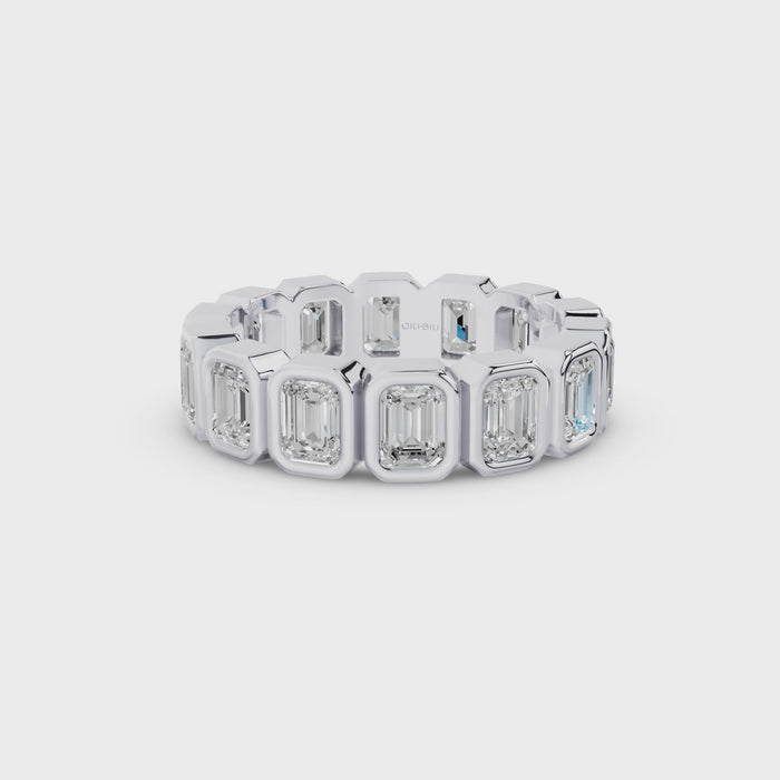 Full Eternity Emerald Cut Lab Grown Diamond Wedding Band