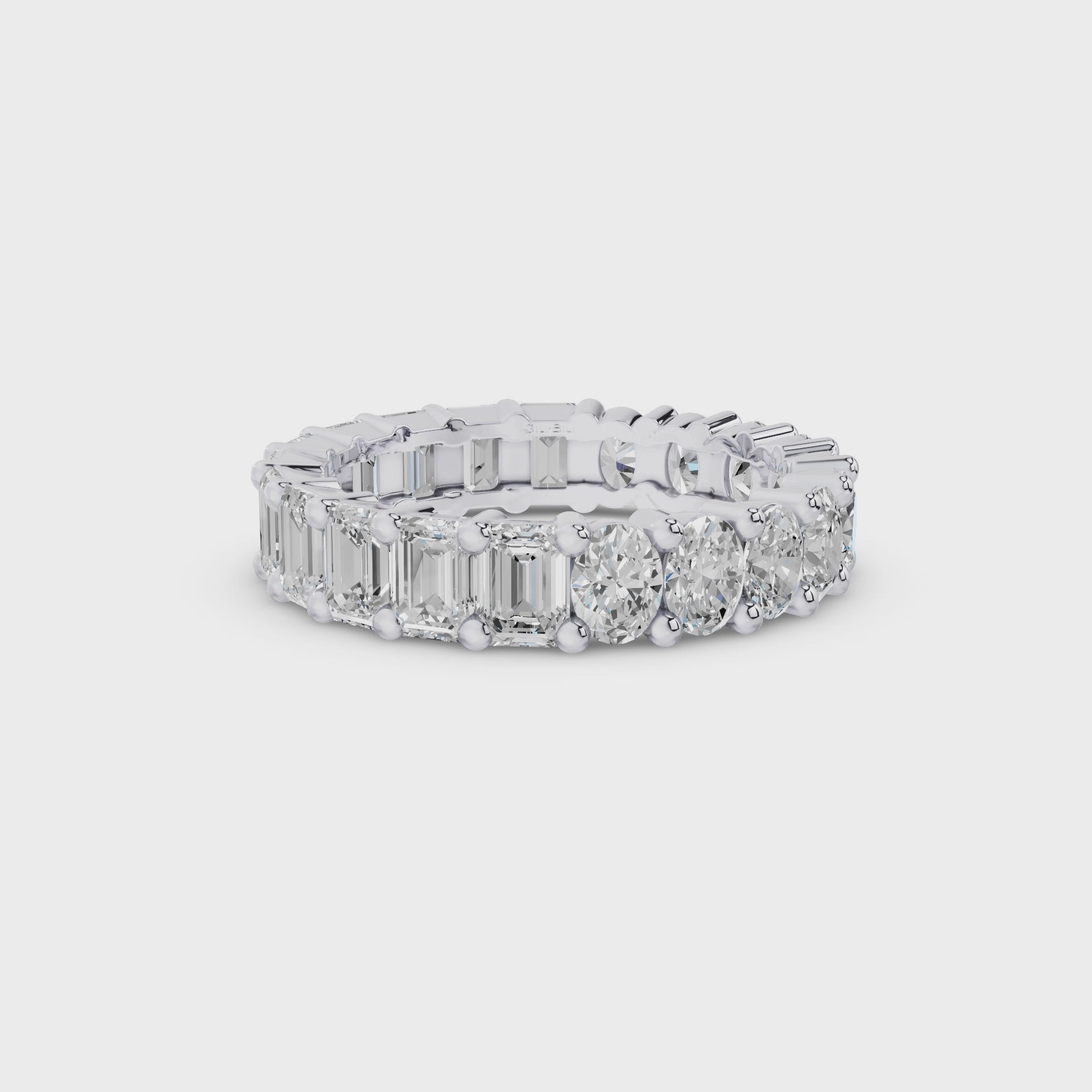 Full Eternity Oval Emerald Cut Lab Grown Diamond Ring