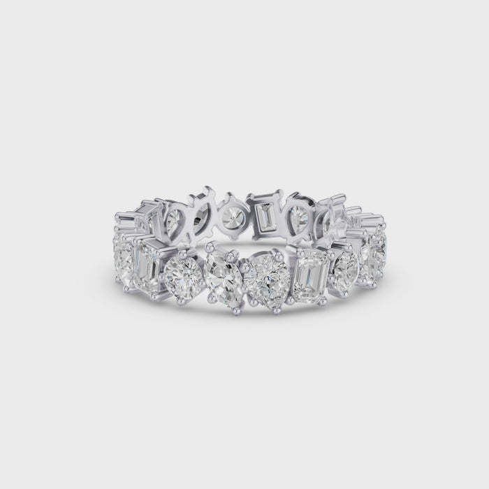 Multi Shaped Lab Grown Dimaond Full Eternity Wedding Band