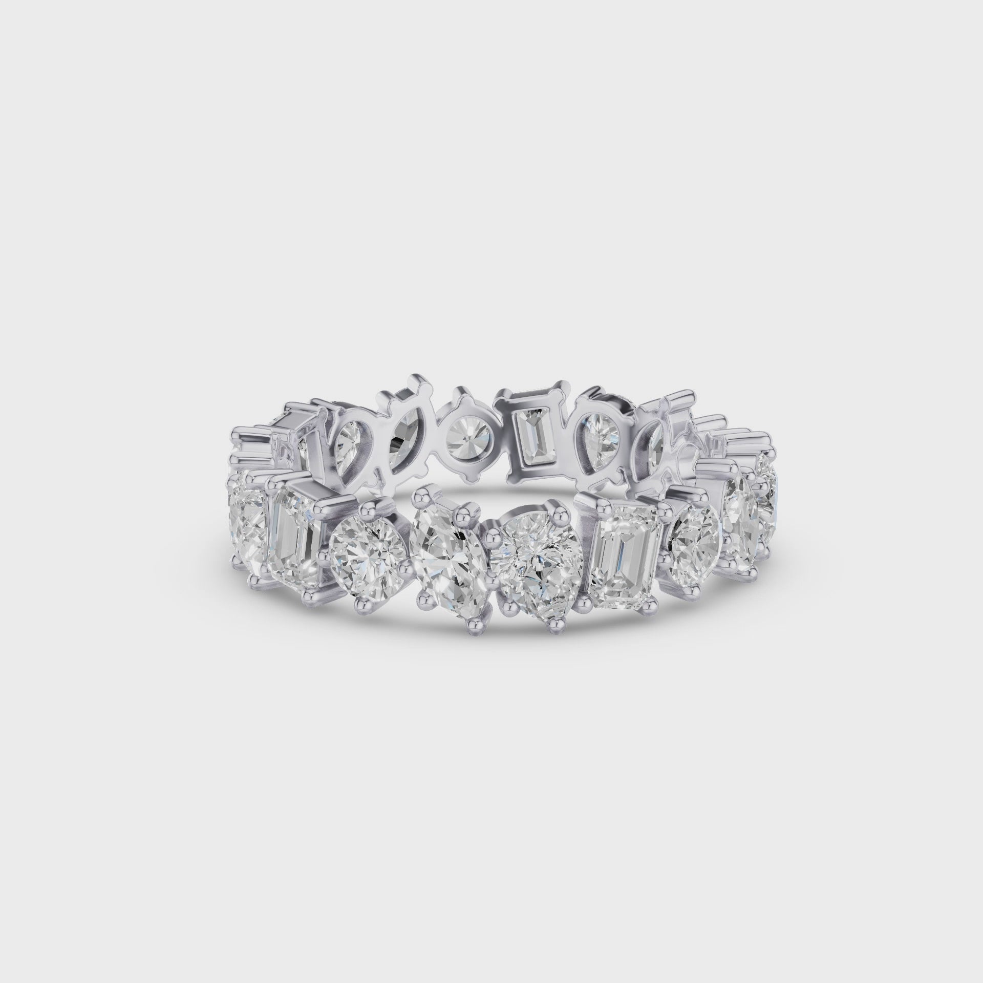 Multi Shaped Lab Grown Dimaond Full Eternity Wedding Band