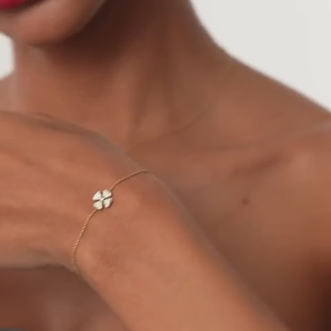 Diamond Clover Charm Bracelet