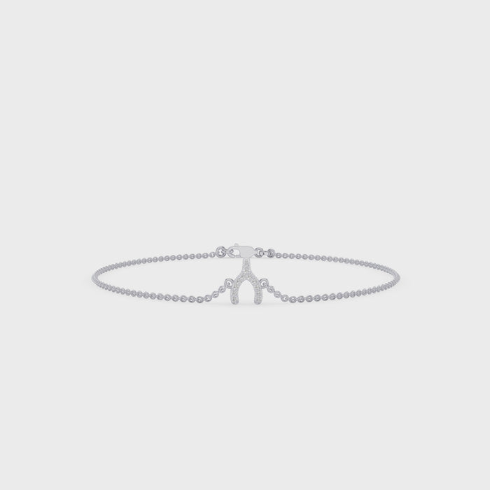 Dainty Diamond Pavé Wishbone Bracelet