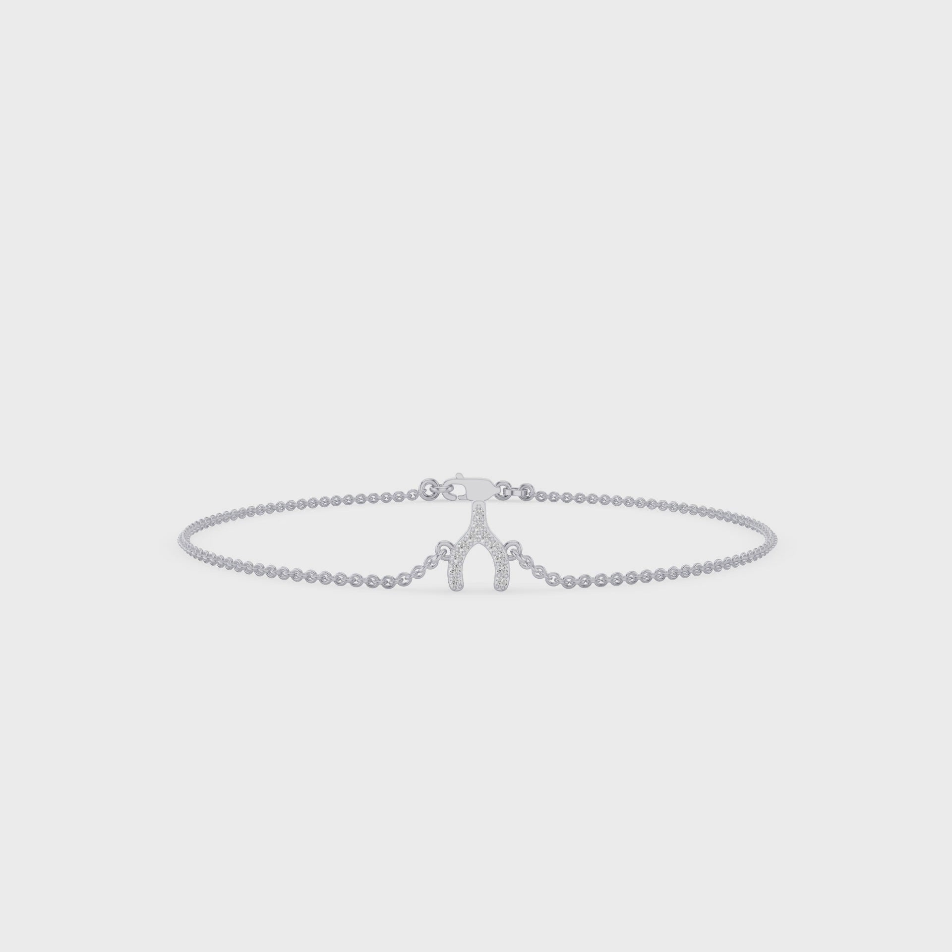 Dainty Diamond Pavé Wishbone Bracelet