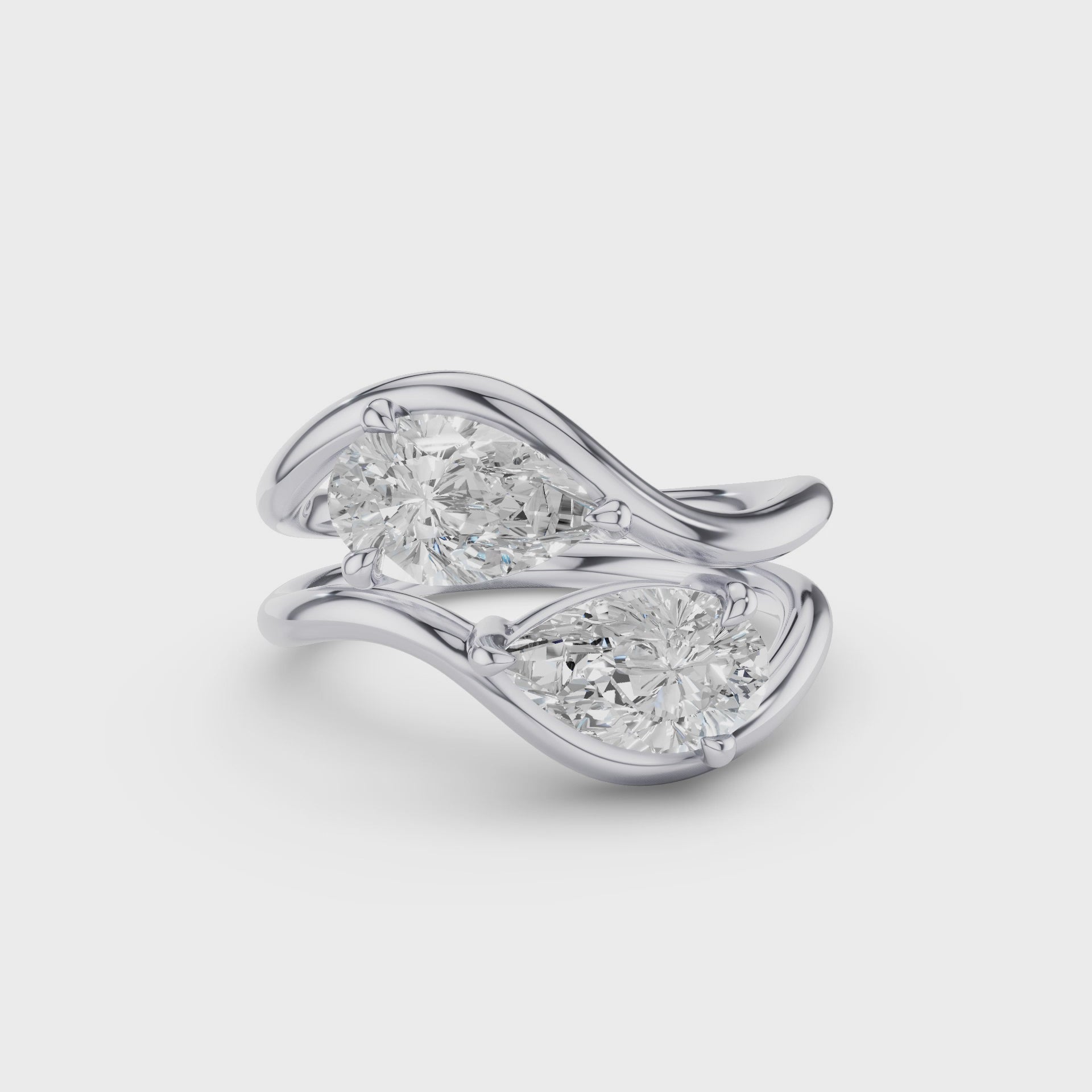 Pear Shaped Lab Grown Diamond Stacked Rings