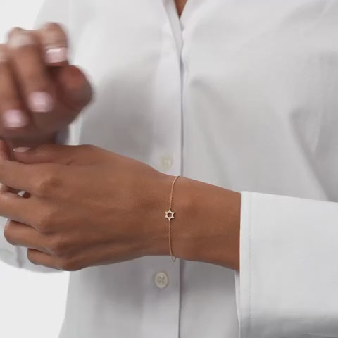 Diamond Star of David Bracelet
