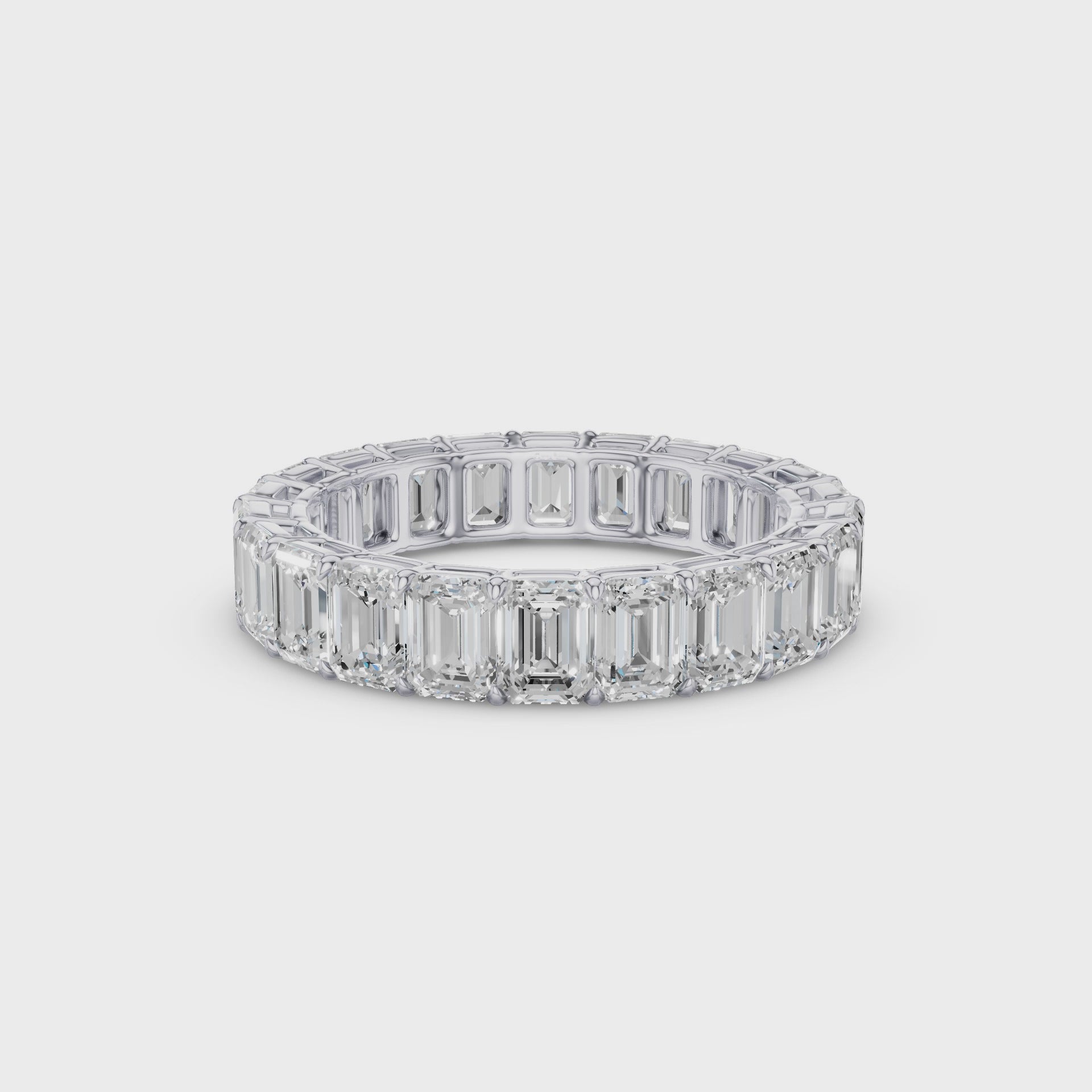 Emerald Cut Lab Grown Diamond Eternity Band