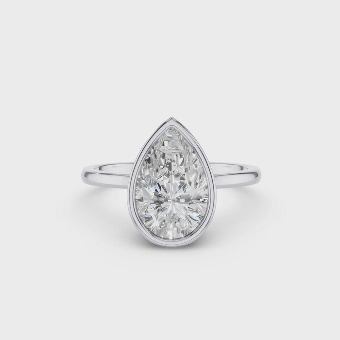 Pear Bezel set ring
