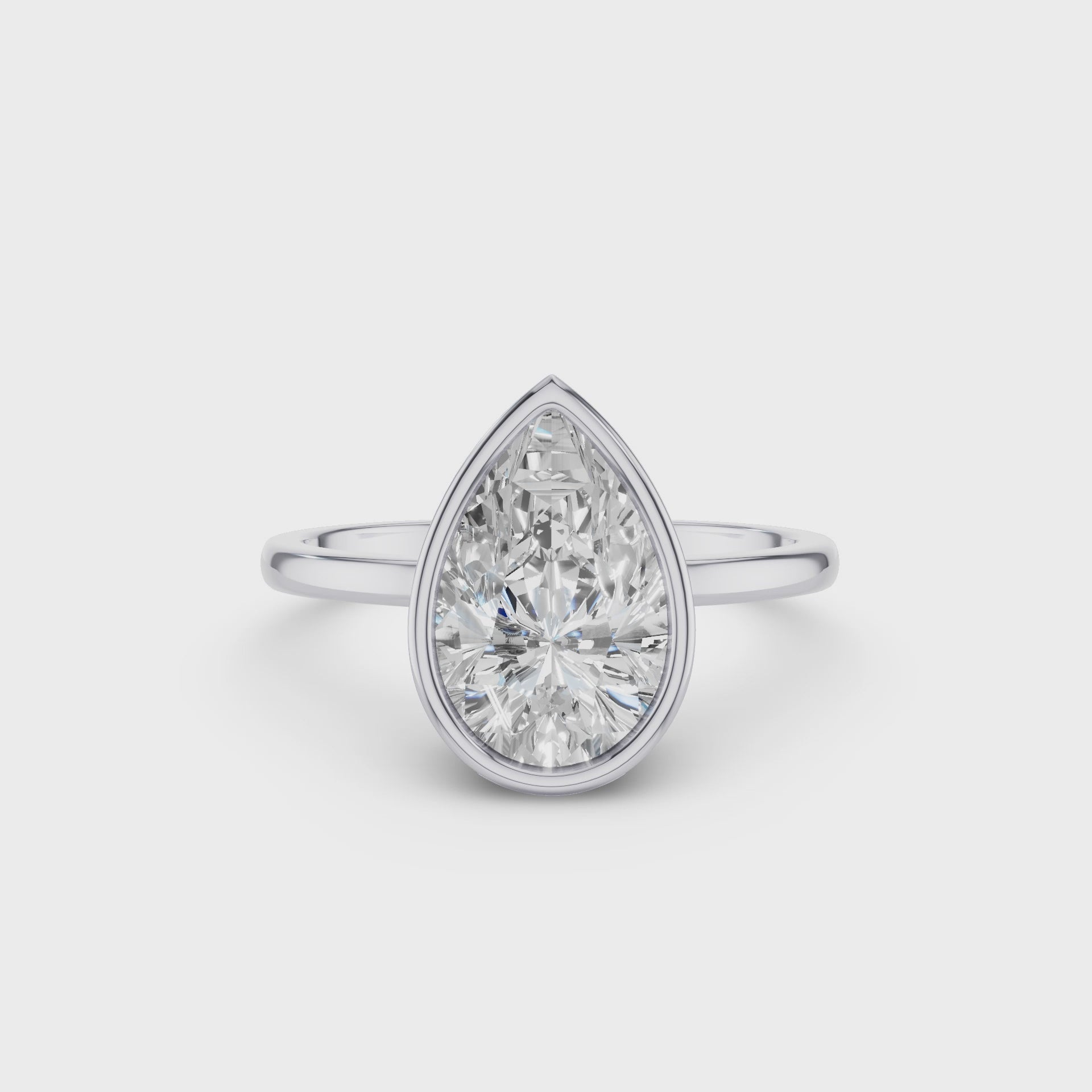 Pear Bezel set ring