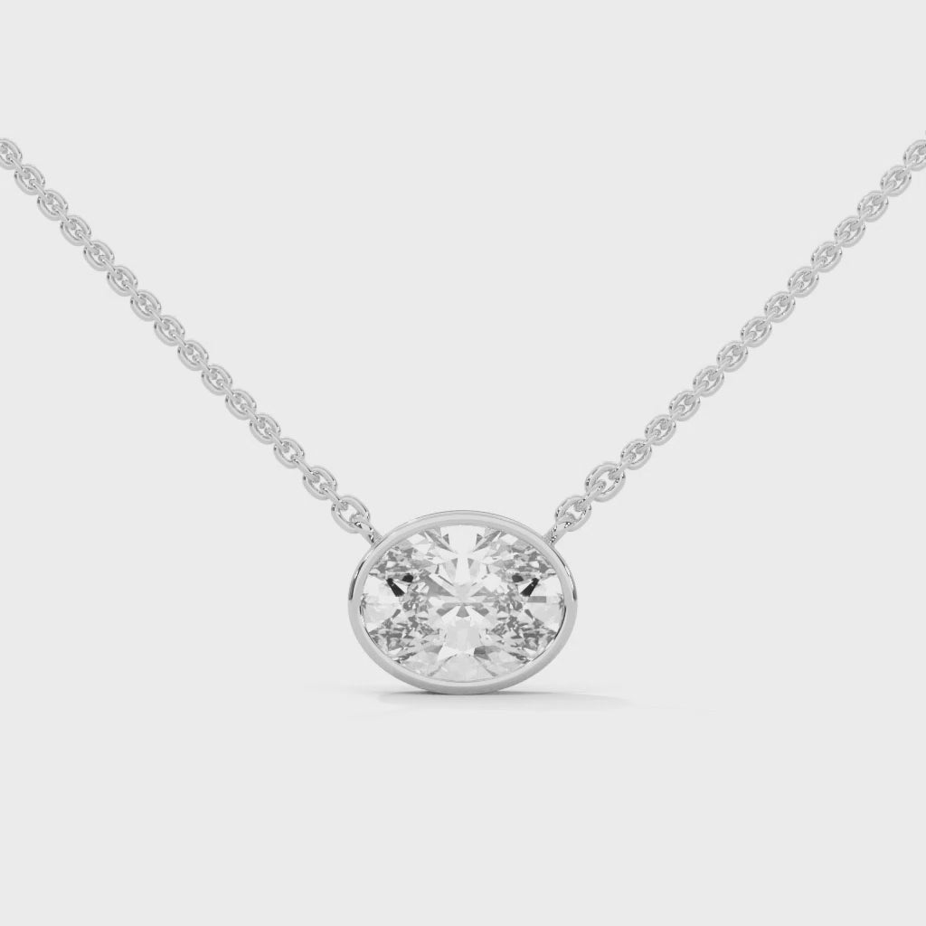 solitaire oval lab diamond pendant