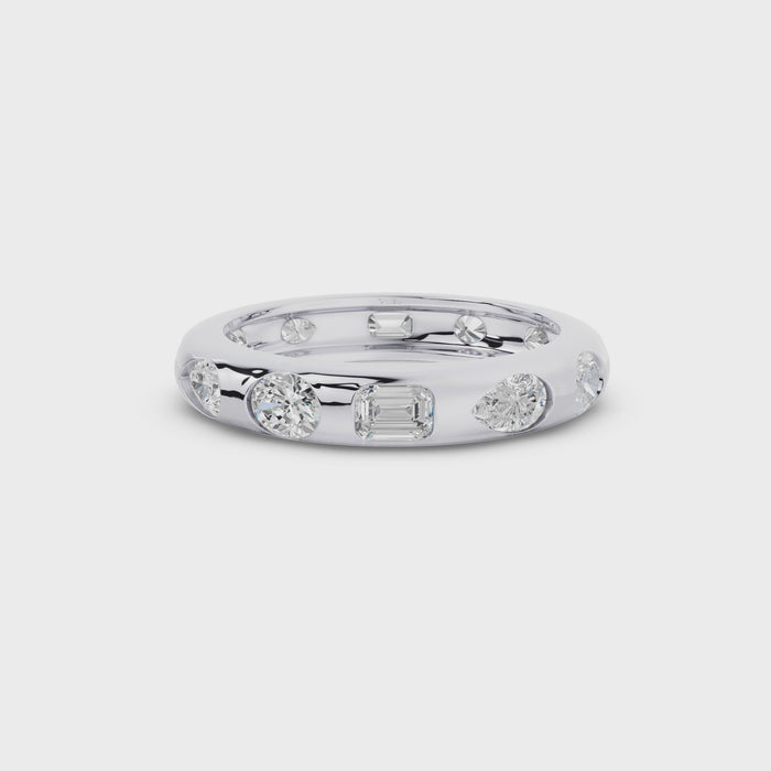 Flush Setting Mix Lab Grown Diamond Anniversary Ring