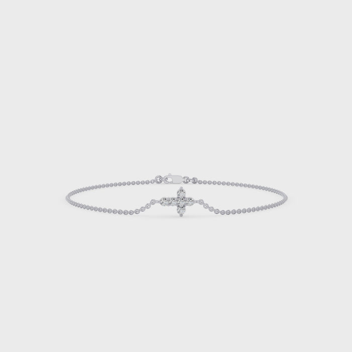 Dainty Diamond Cross Bracelet