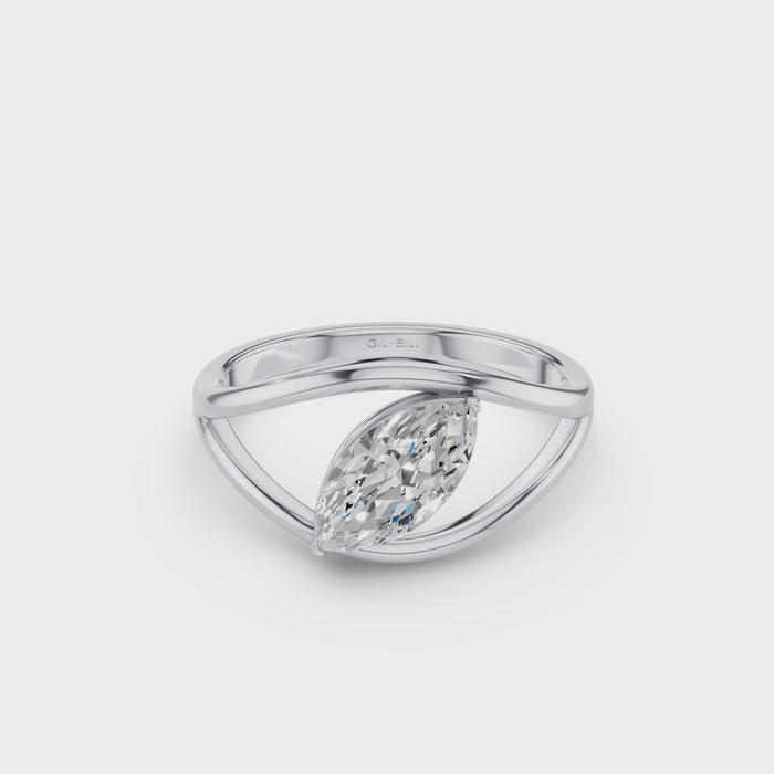 Marquise Lab Grown Diamond Ring Split Shank Design