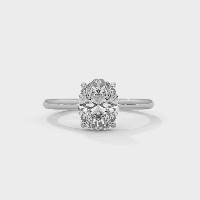 White gold ring with Oval lab diamond ring