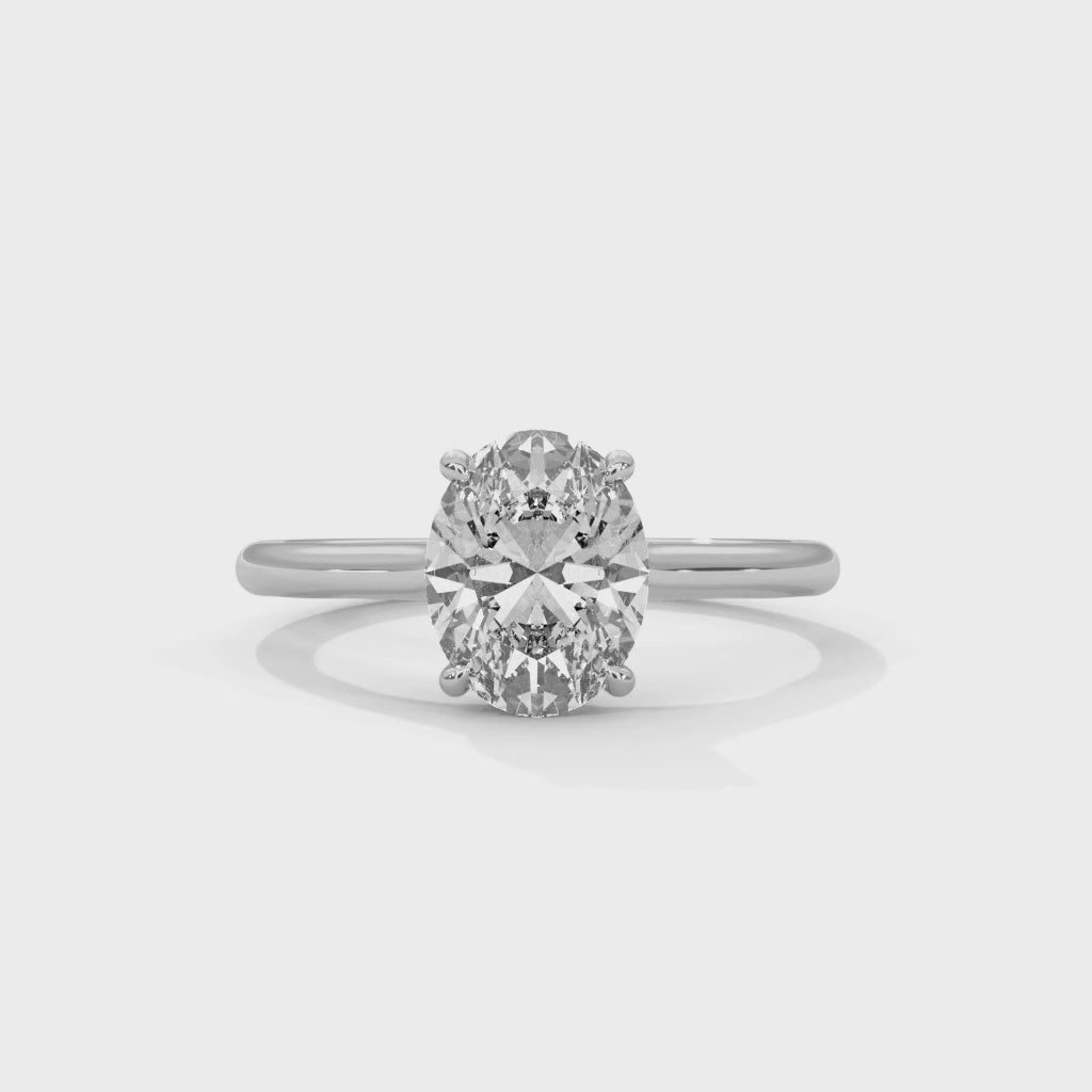 White gold ring with Oval lab diamond ring