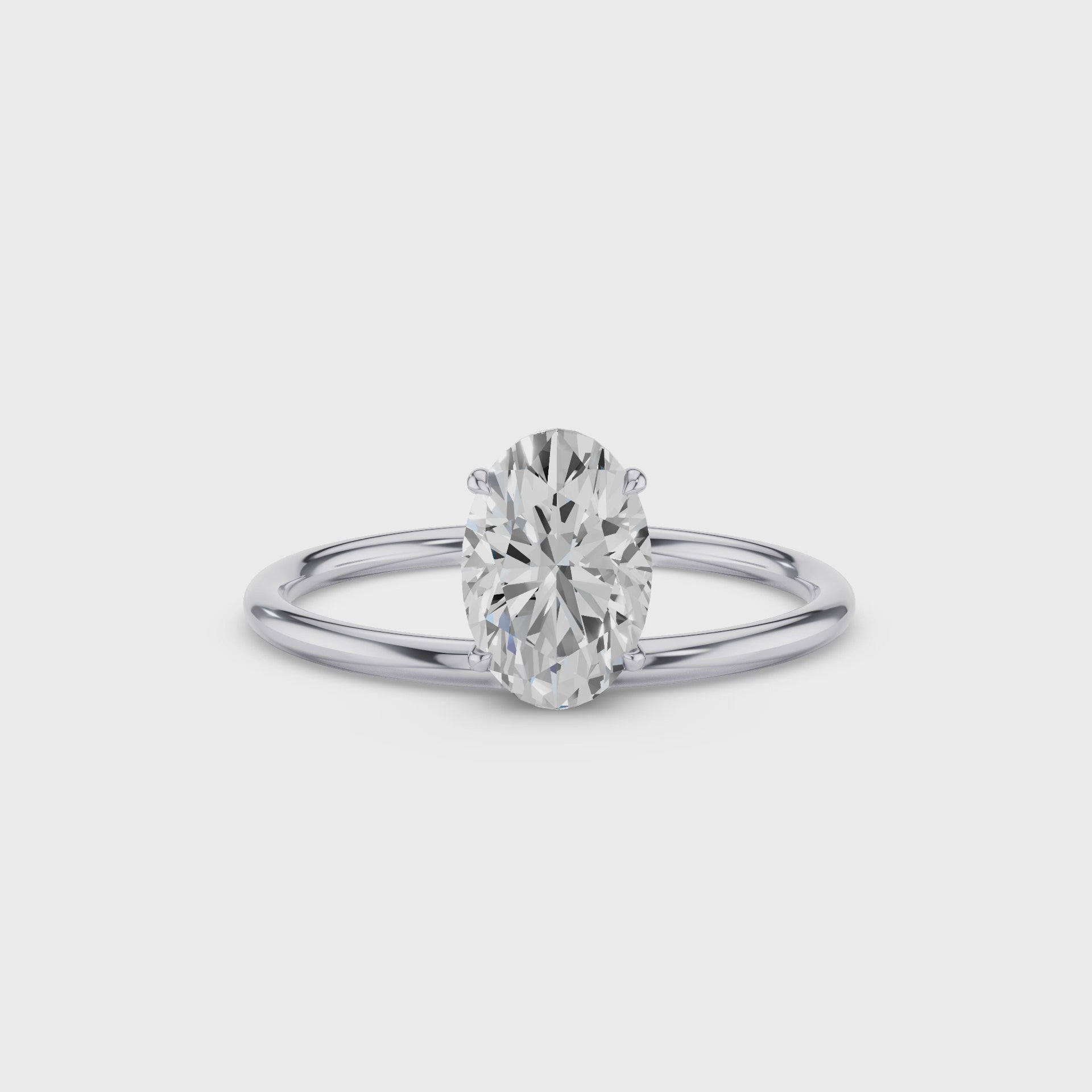 Oval Shaped Lab Grown Diamond Basket Solitaire Ring-video