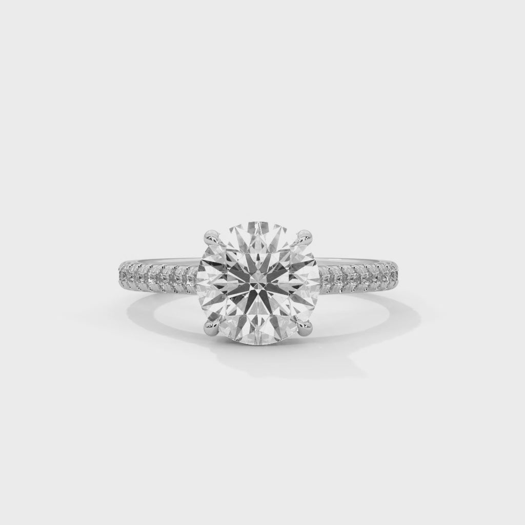 pave band with round lab diamond