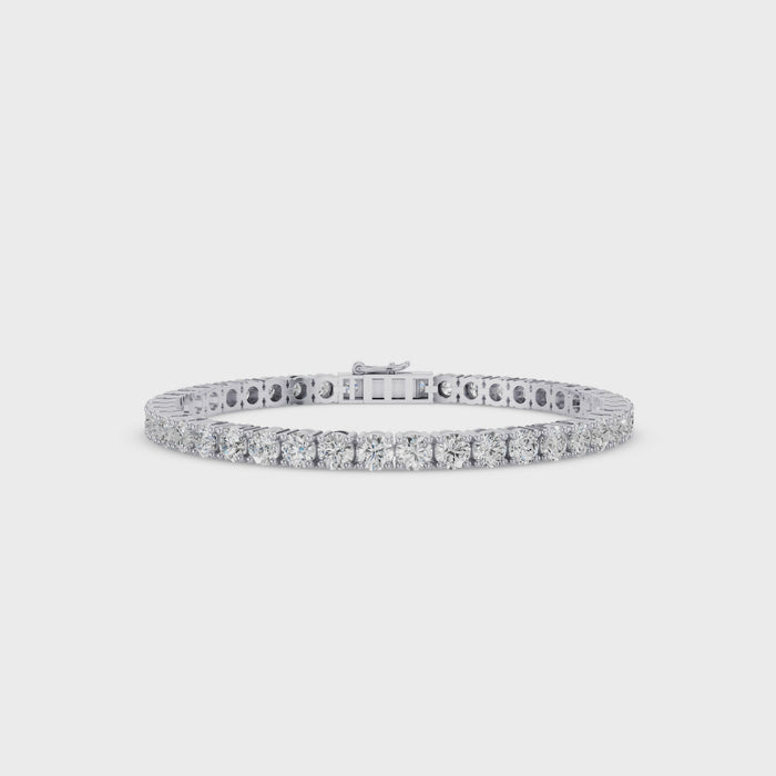 Round Lab Grown Diamond Tennis Bracelet