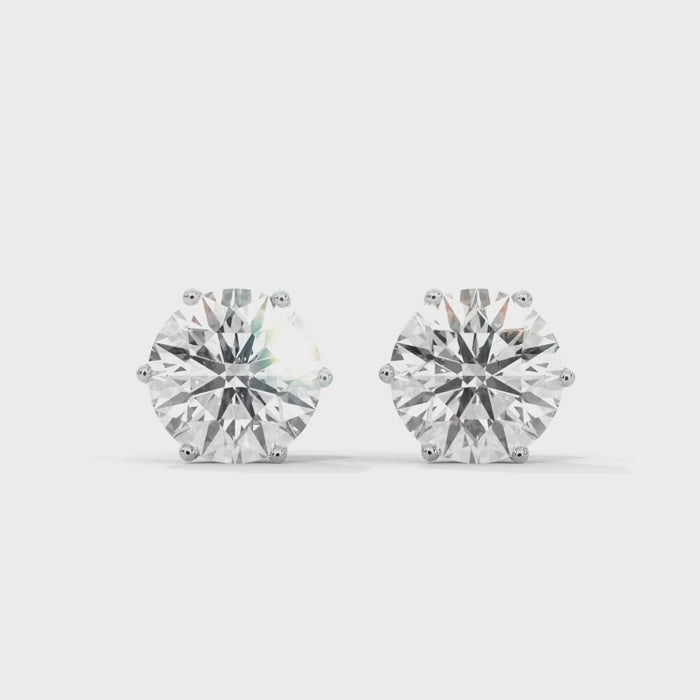 six prong stud earring