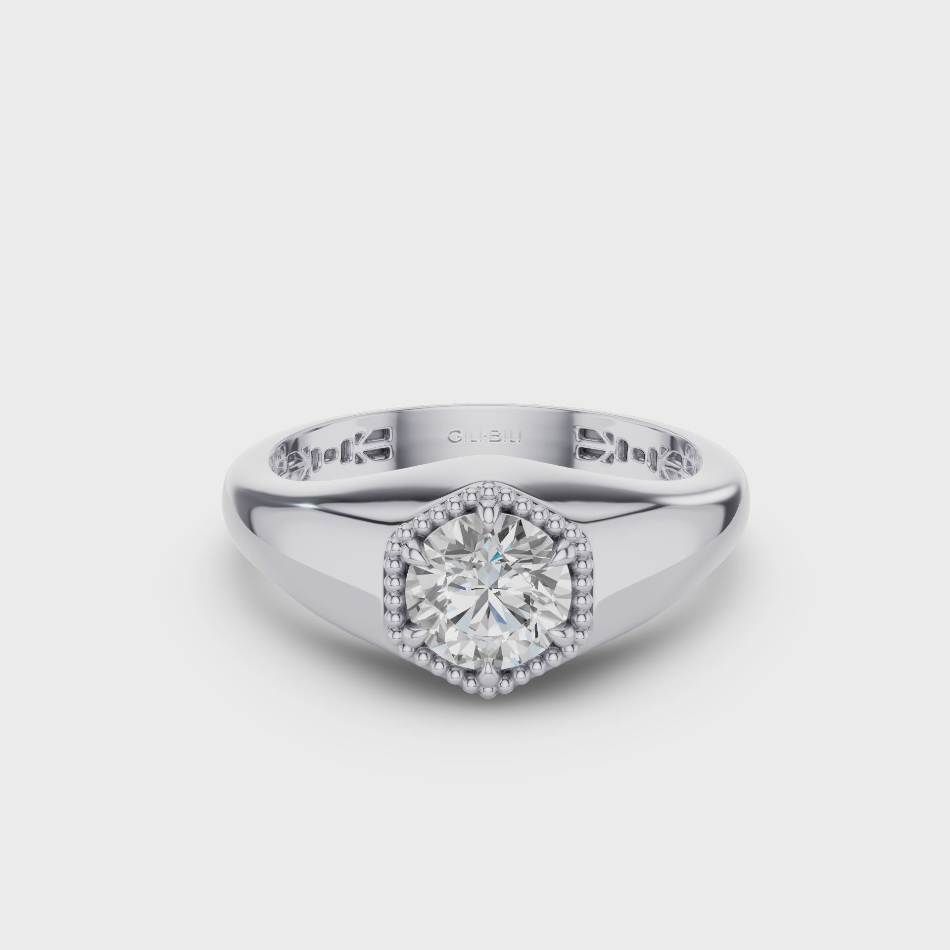 Hexagon Round Lab Grown Diamond Ring