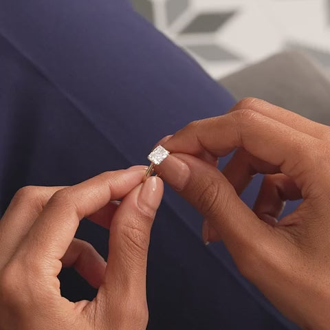 Radiant Cut Lab Grown East West Set Diamond Ring