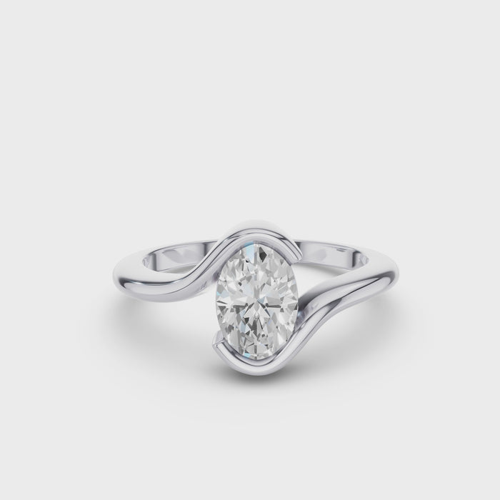Oval Lab Diamond S Setting Engagement Ring