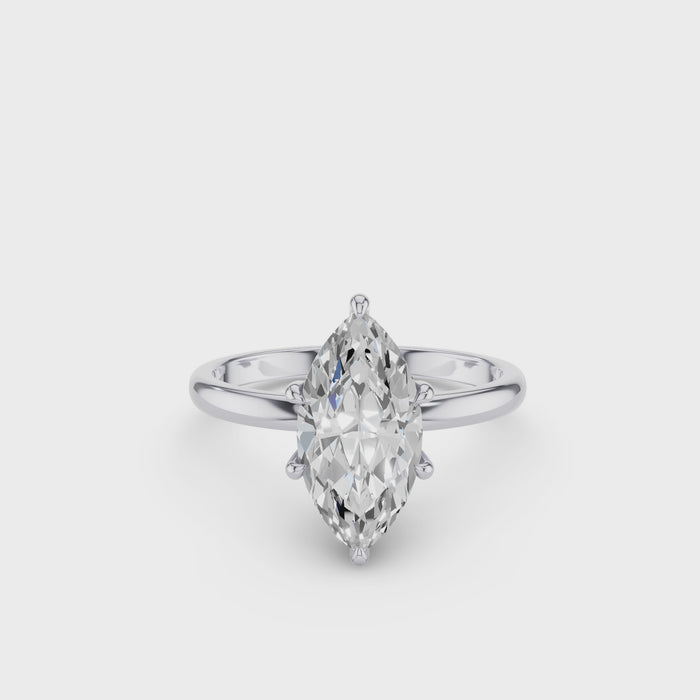 Hidden Halo Marquise Lab Grown Diamond Engagement Ring