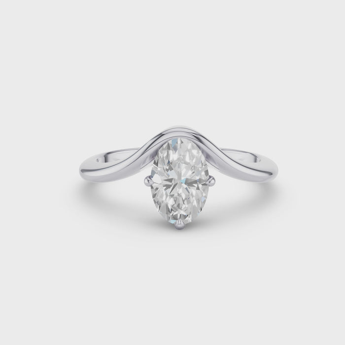 Oval Cut Lab Grown Diamond Modern Designer Setting Ring