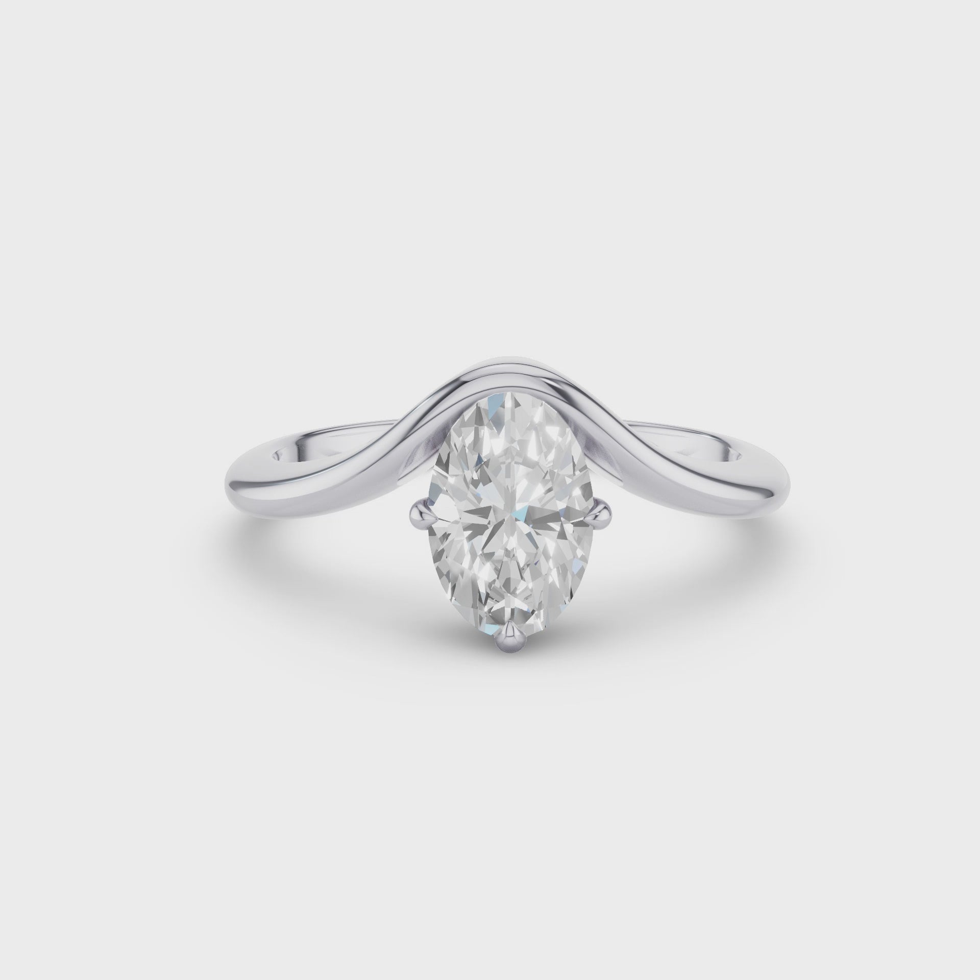 Oval Cut Lab Grown Diamond Modern Designer Setting Ring