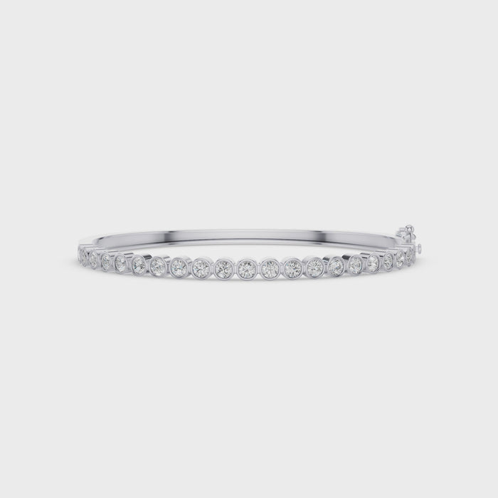 3.7 MM Diamond Bezel Setting Bangle