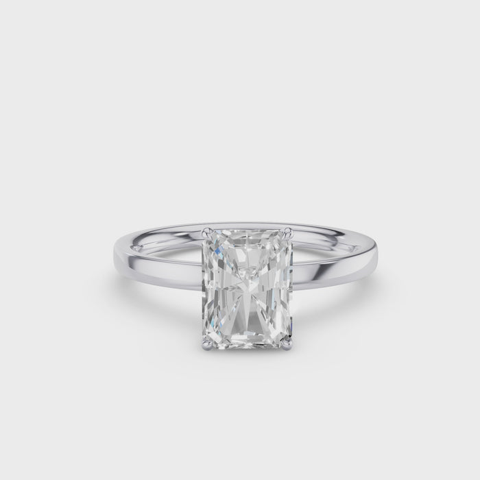 Radiant Cut Solitaire Diamond Engagement Ring