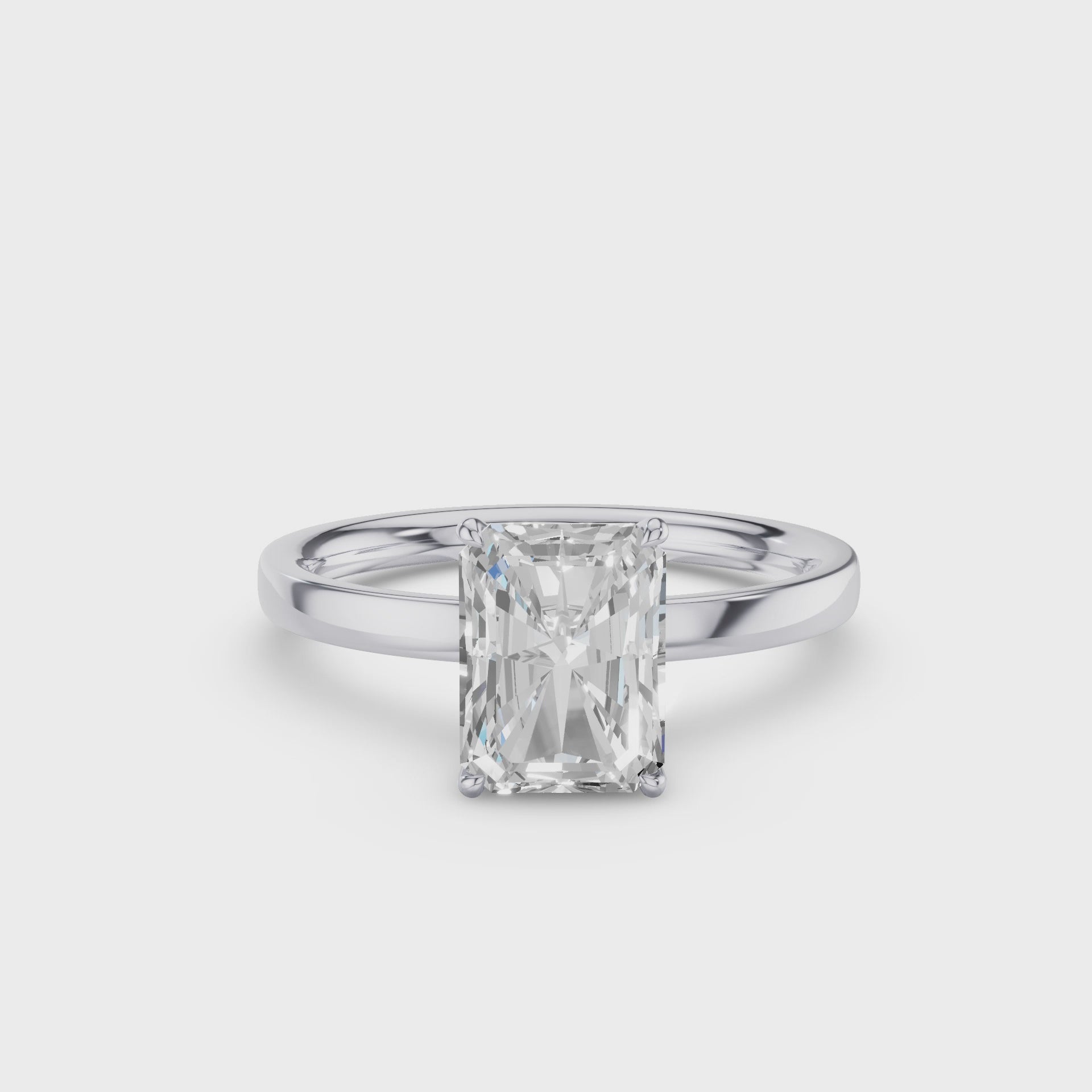 Radiant Cut Solitaire Diamond Engagement Ring