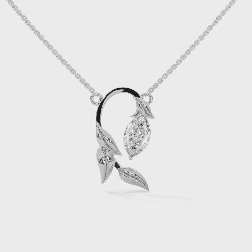 Leaf diamond pendant