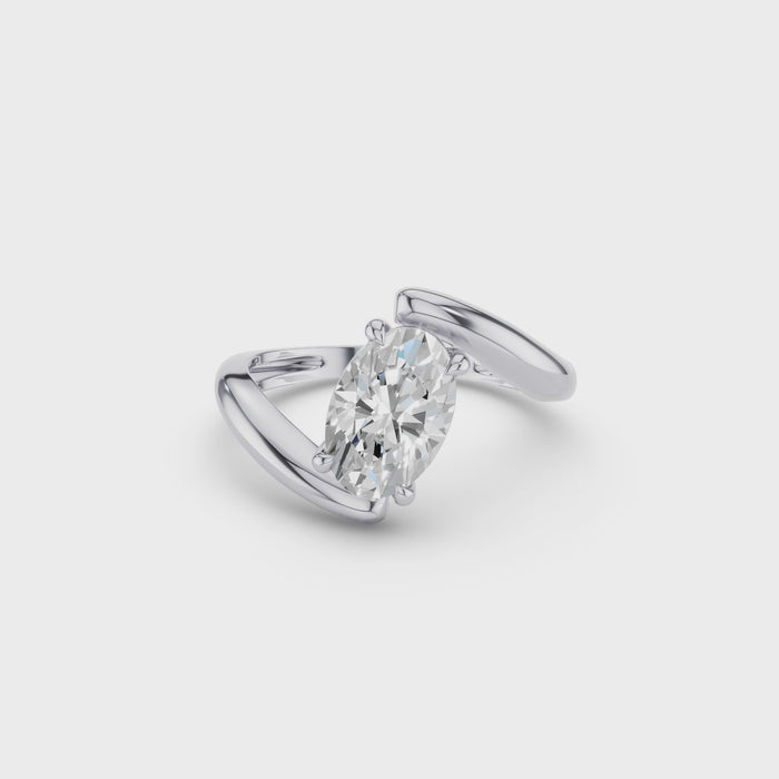 Oval Cut Lab Grown Diamond Bypass Ring