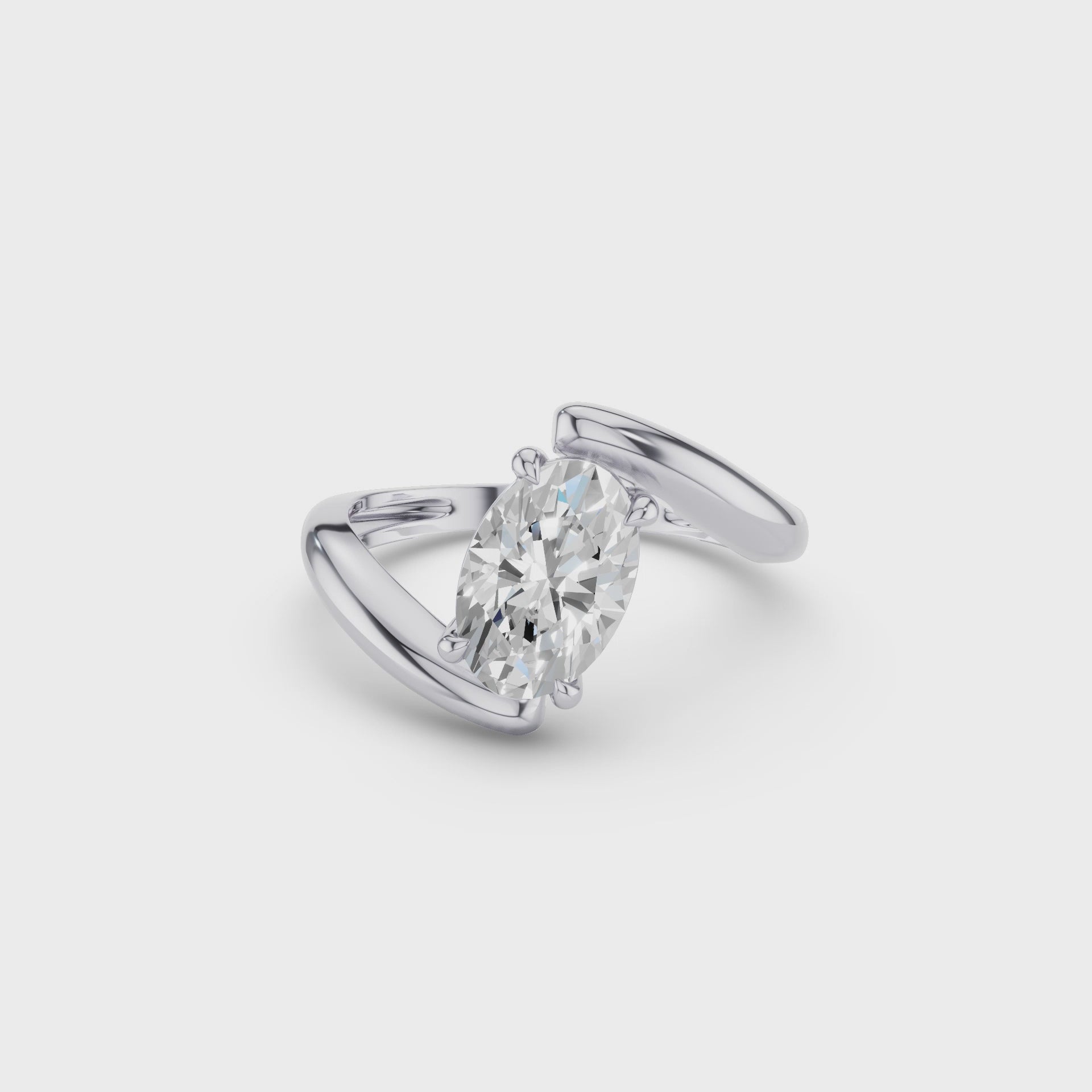 Oval Cut Lab Grown Diamond Bypass Ring