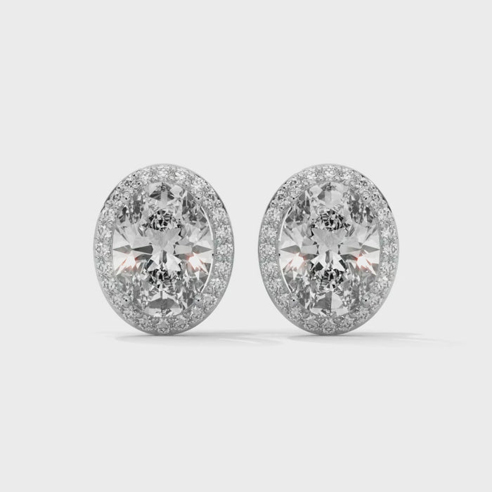3 carat oval lab diamond stud for women