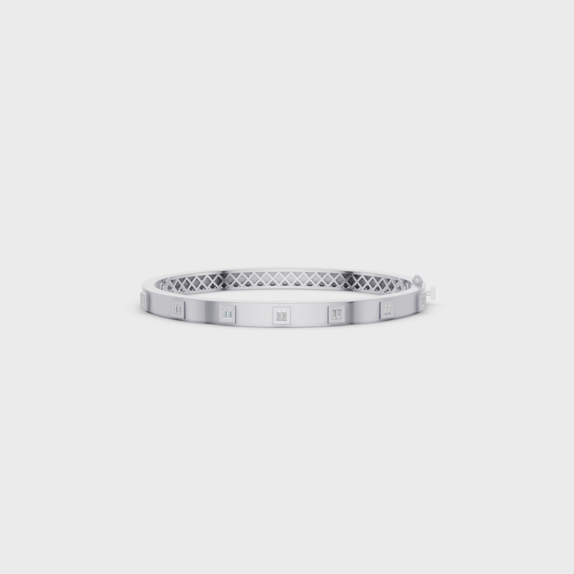 Baguette Diamond Bezel Set Bangle