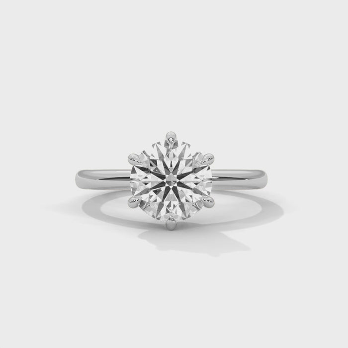 solitaire white gold ring