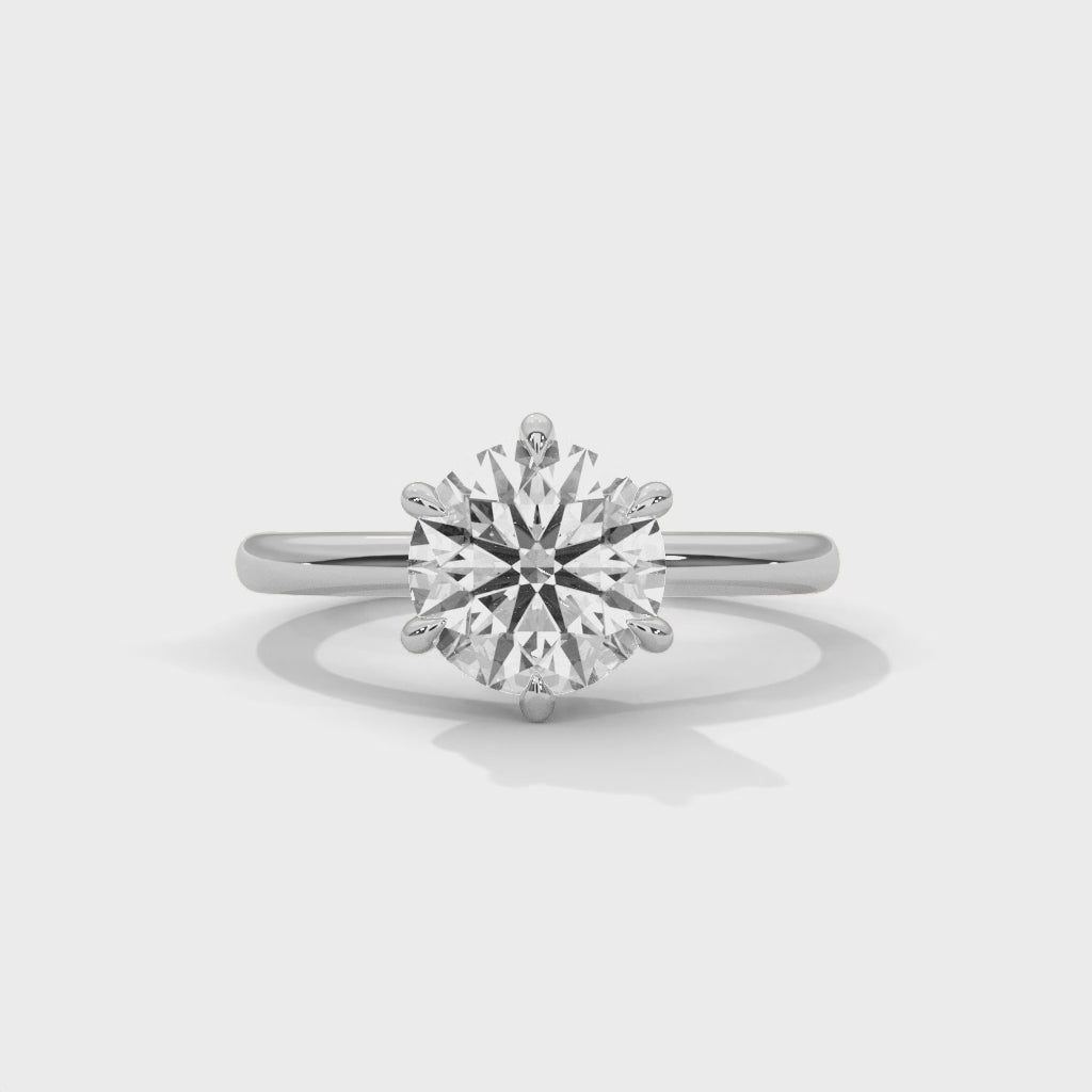 solitaire white gold ring