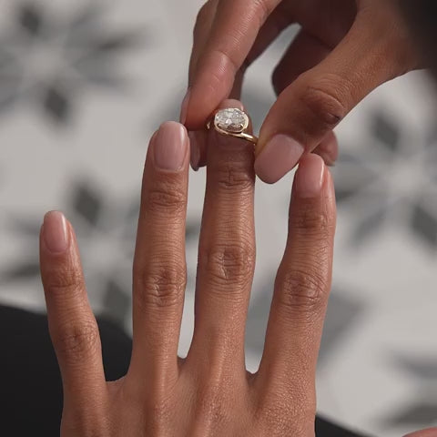 Oval Cut Lab Grown Diamond Twisted Bypass Engagement Ring
