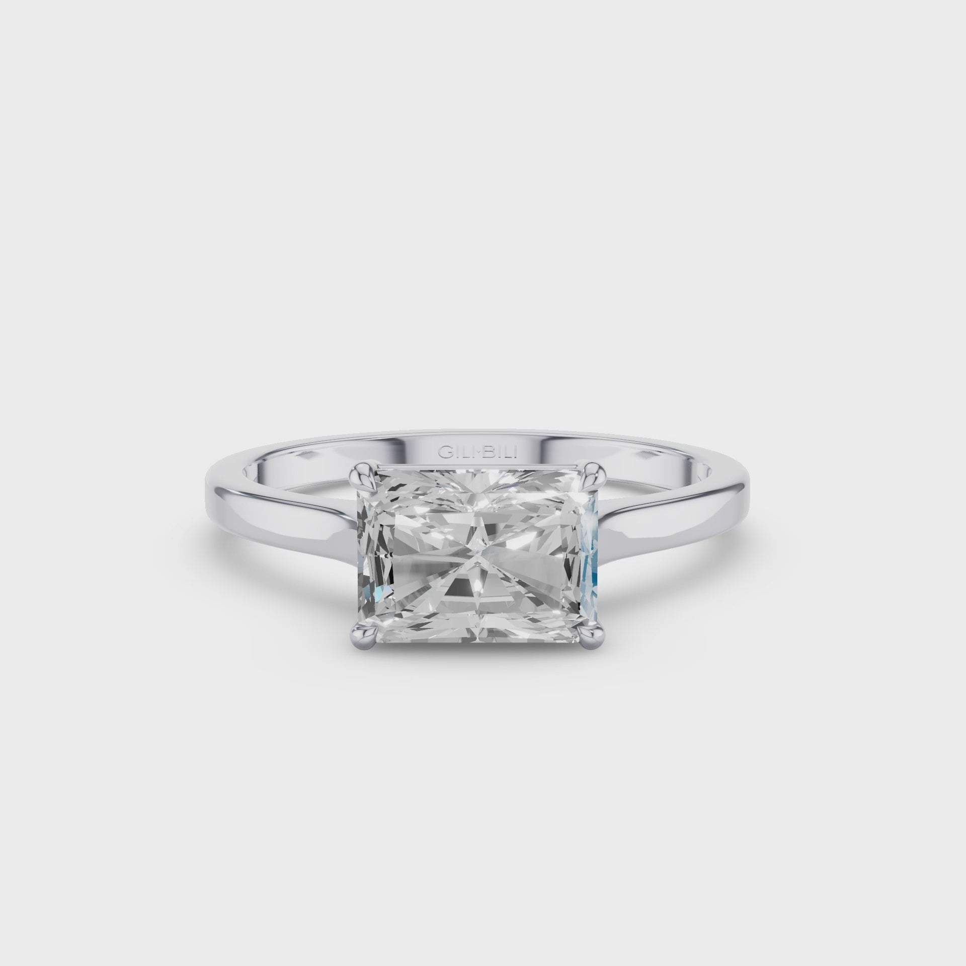 Radiant Cut Lab Grown East West Set Diamond Ring