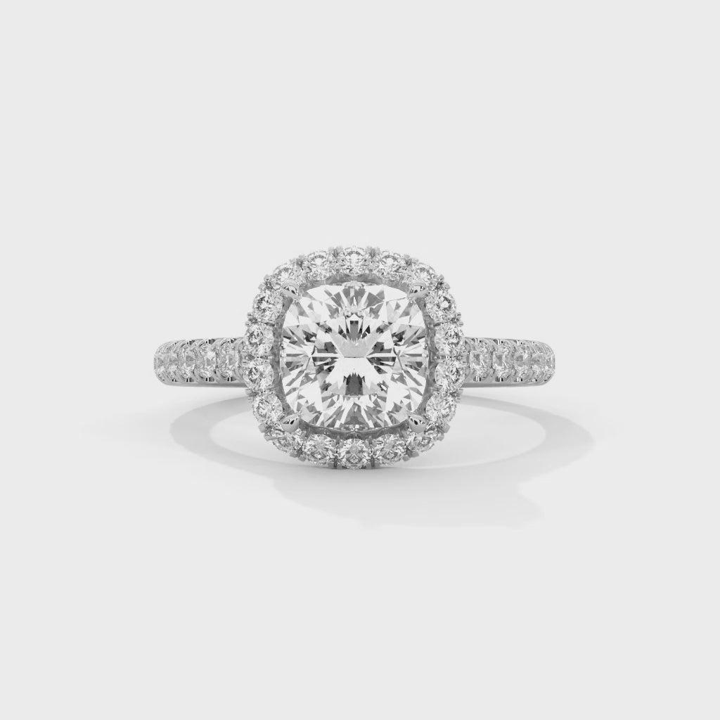 cushion cut lab diamond ring