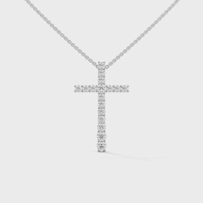 Silver cross necklace for women