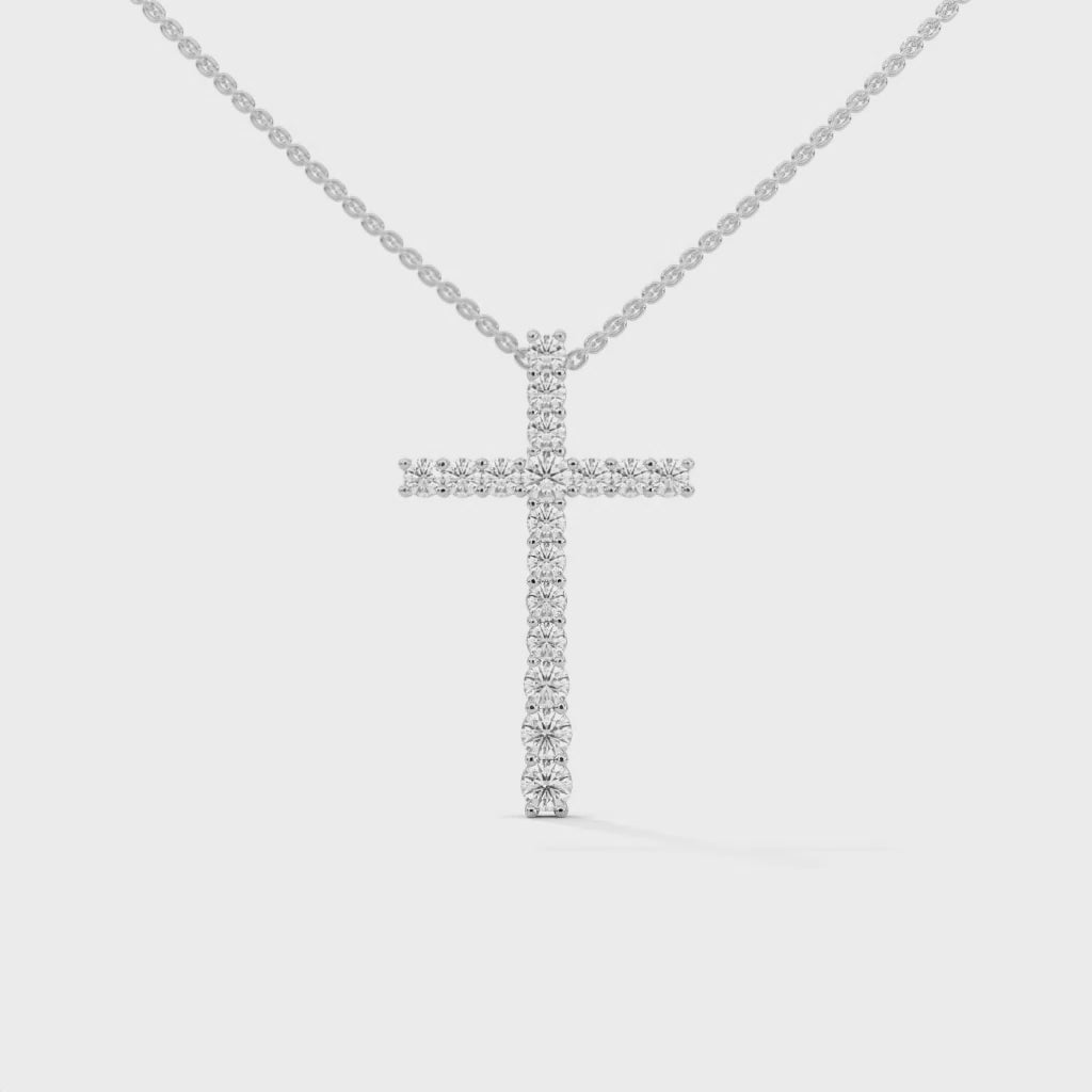 Silver cross necklace for women