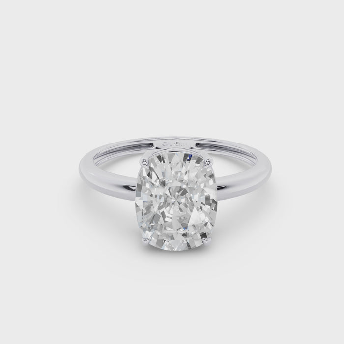 5.00 TCW Cushion Cut Solitaire Lab Grown Diamond Engagement Ring