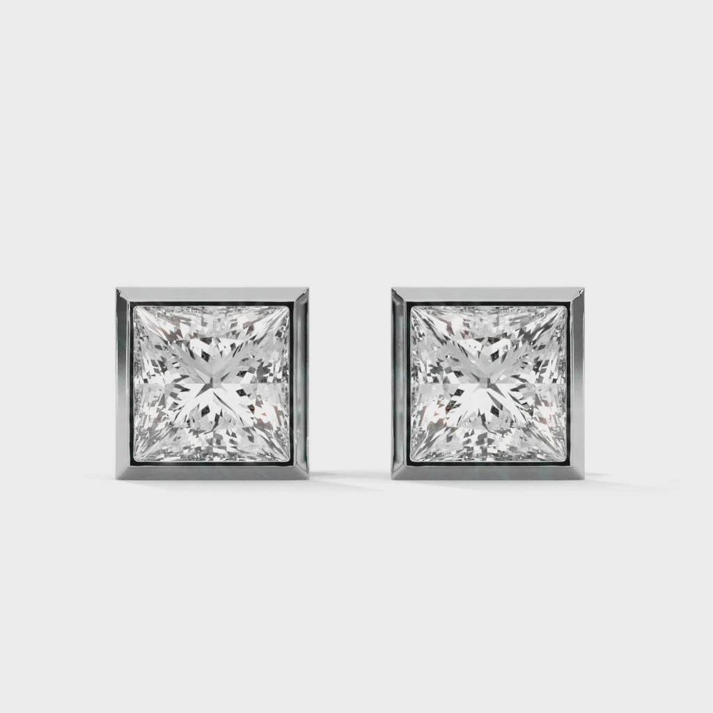 Bezel Set Lab Diamond Stud