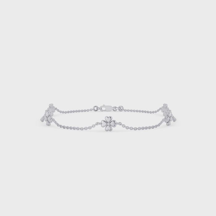 Dainty Gold Clover Bracelet