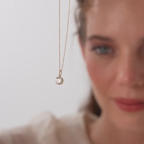 Round Solitaire Diamond Classic Necklace