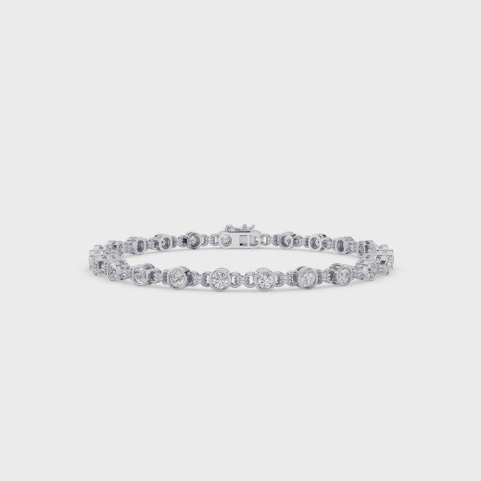 2.00 CTW Lab Diamond Bezel Set Tennis Bracelet