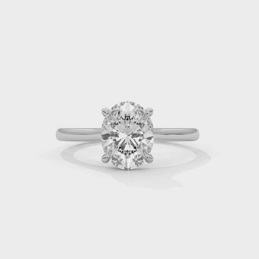 oval white gold ring video